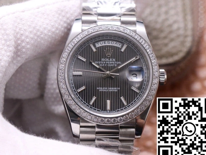 M228349RBR-0008 Grey Factory Gold Dial Rolex Day-Date White EW 1128